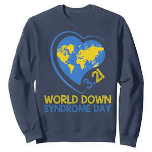 World Down Syndrome Day March 21 World Heart Sweatshirt TS11 Navy Print Your Wear