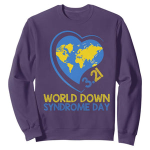 World Down Syndrome Day March 21 World Heart Sweatshirt TS11 Purple Print Your Wear