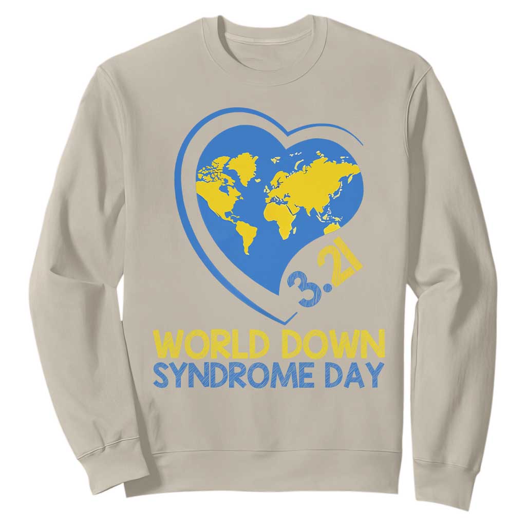 World Down Syndrome Day March 21 World Heart Sweatshirt TS11 Sand Print Your Wear