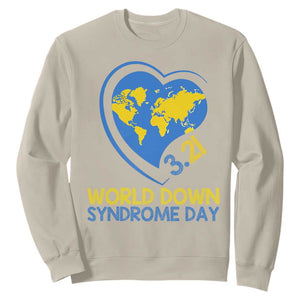 World Down Syndrome Day March 21 World Heart Sweatshirt TS11 Sand Print Your Wear