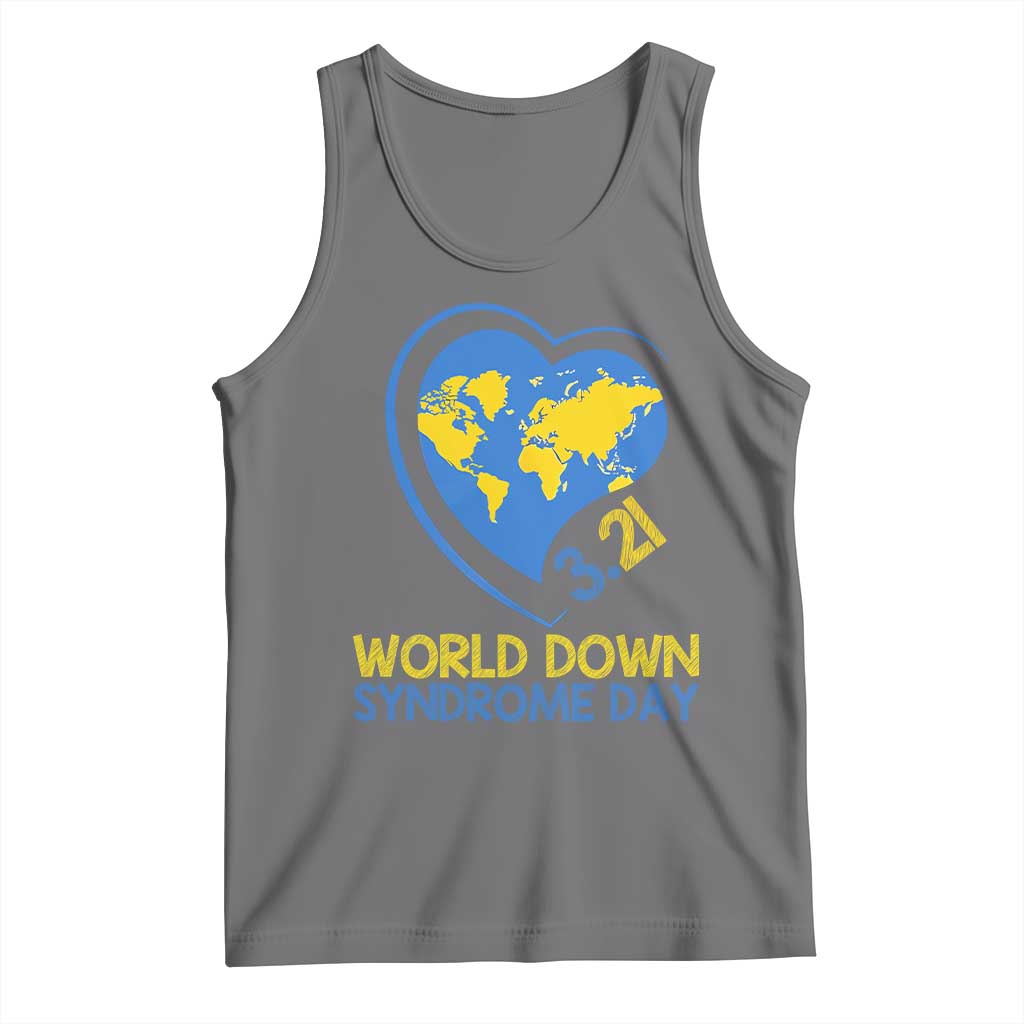 World Down Syndrome Day March 21 World Heart Tank Top TS11 Black Heather Print Your Wear
