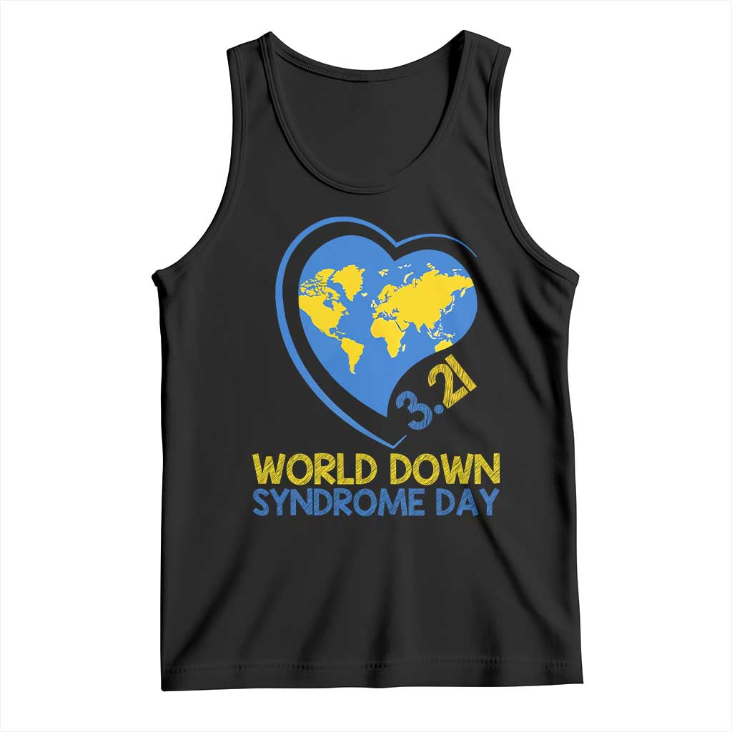 World Down Syndrome Day March 21 World Heart Tank Top TS11 Black Print Your Wear