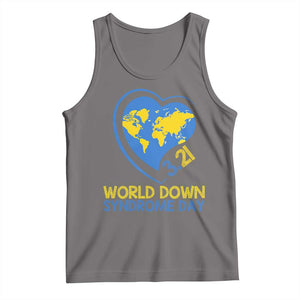 World Down Syndrome Day March 21 World Heart Tank Top TS11 Deep Heather Print Your Wear