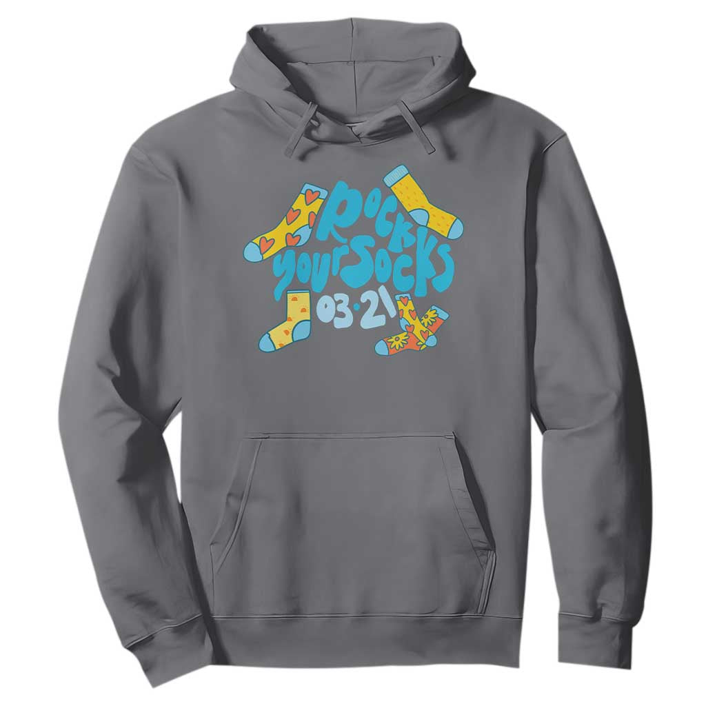 Rock Your Socks Hoodie Down Syndrome Awareness March 21 TS11 Charcoal Print Your Wear