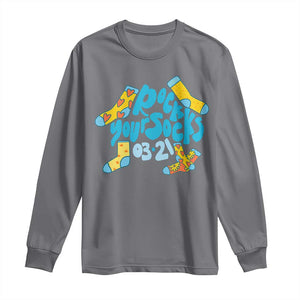 Rock Your Socks Long Sleeve Shirt Down Syndrome Awareness March 21 TS11 Charcoal Print Your Wear