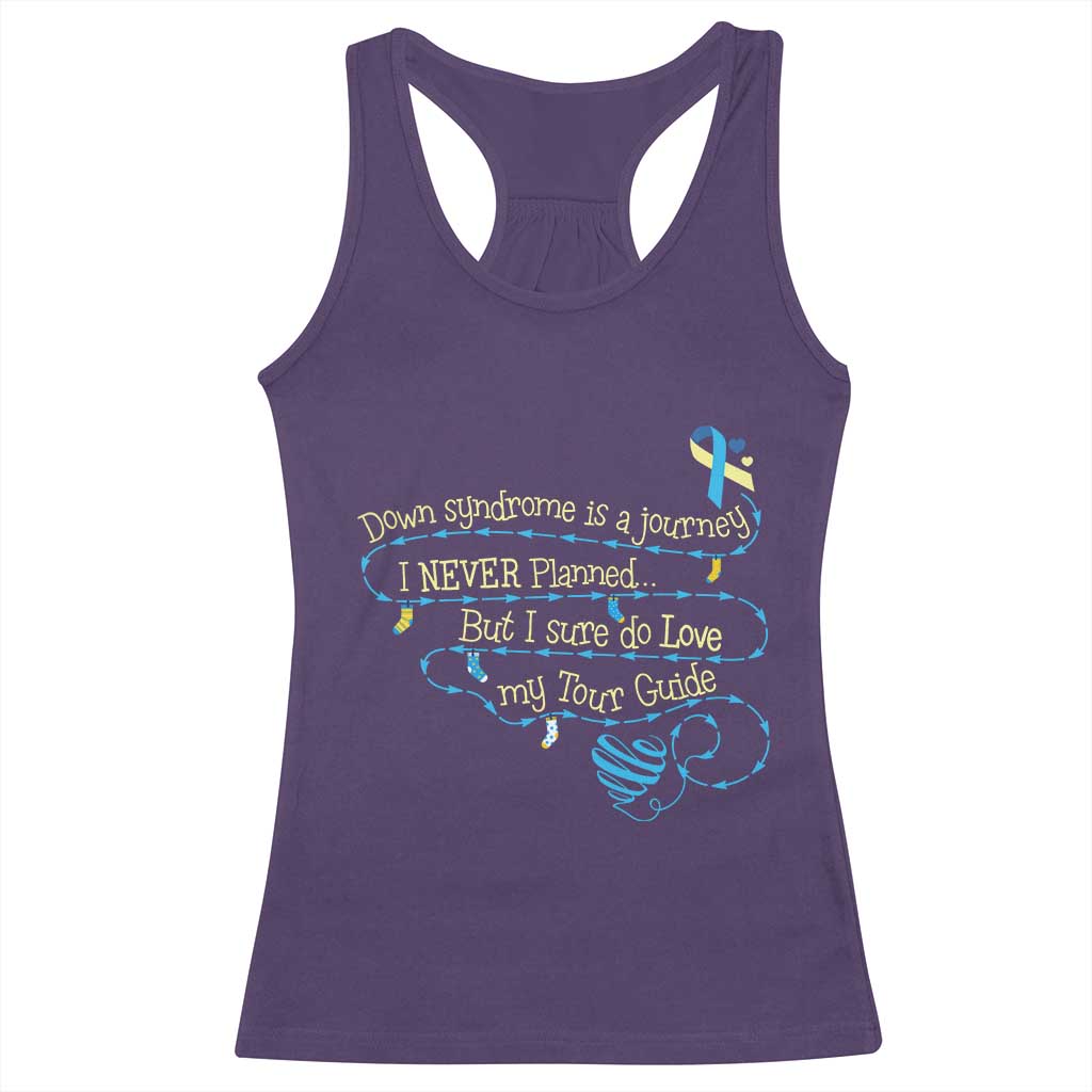 Down Syndrome Awareness Racerback Tank Top Down Syndrome Is A Journey I Never Planned TS11 Purple Print Your Wear