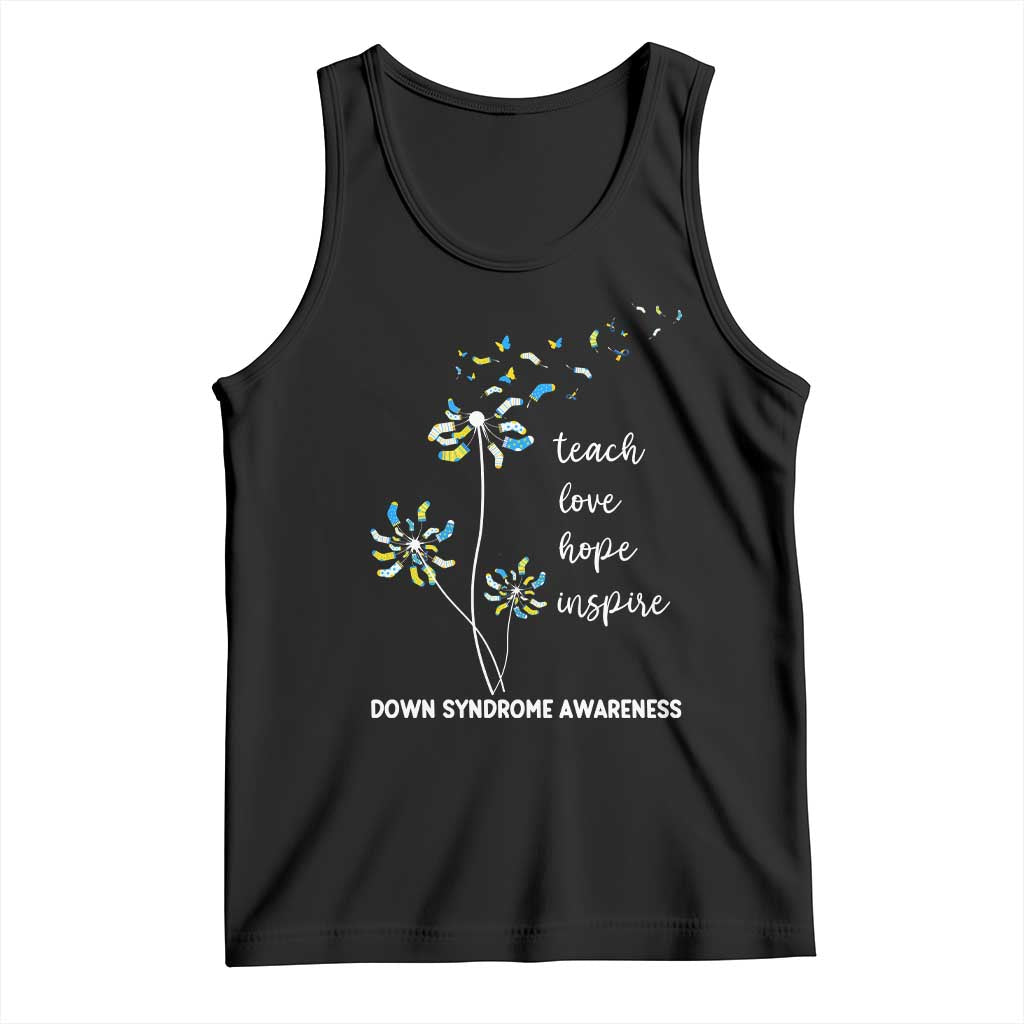 Down Syndrome Awareness Tank Top Teach Love Hope Inspire Socks Dandelion TS11 Black Print Your Wear