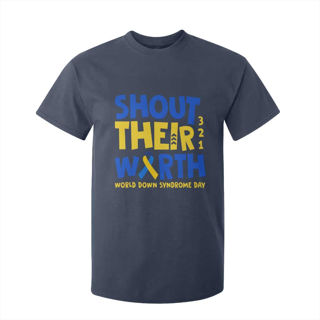 Shout Their Worth World Down Syndrome Day T Shirt For Kid TS11 Navy Print Your Wear