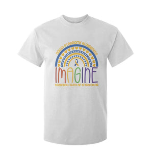 Down Syndrome Awareness T Shirt For Kid Imagine A Rainbow With An Extra Color Heart Rainbow TS11 White Print Your Wear
