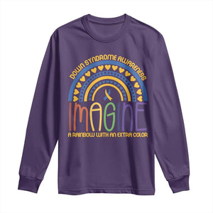 Down Syndrome Awareness Long Sleeve Shirt Imagine A Rainbow With An Extra Color Heart Rainbow TS11 Purple Print Your Wear