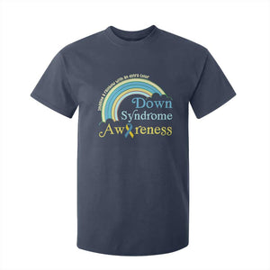 Down Syndrome Awareness T Shirt For Kid Imagine A Rainbow With An Extra Color TS11 Navy Print Your Wear