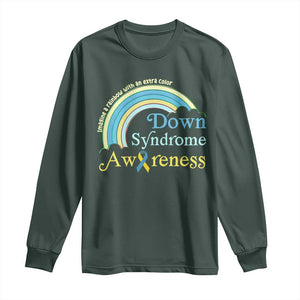 Down Syndrome Awareness Long Sleeve Shirt Imagine A Rainbow With An Extra Color TS11 Dark Forest Green Print Your Wear