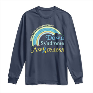 Down Syndrome Awareness Long Sleeve Shirt Imagine A Rainbow With An Extra Color TS11 Navy Print Your Wear