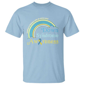 Down Syndrome Awareness T Shirt Imagine A Rainbow With An Extra Color TS11 Light Blue Print Your Wear