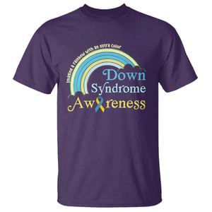 Down Syndrome Awareness T Shirt Imagine A Rainbow With An Extra Color TS11 Purple Print Your Wear