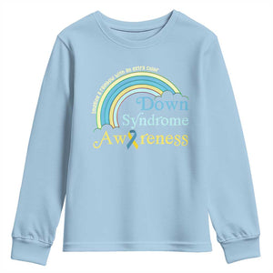 Down Syndrome Awareness Youth Sweatshirt Imagine A Rainbow With An Extra Color TS11 Light Blue Print Your Wear