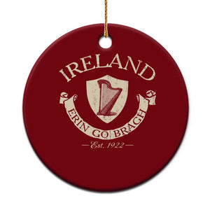 Ireland Erin Go Bragh Est 1922 Ceramic Ornament Irish Pride Vintage Harp TS11 1pc Red Print Your Wear