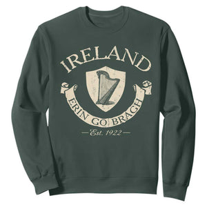 Ireland Erin Go Bragh Est 1922 Sweatshirt Irish Pride Vintage Harp TS11 Dark Forest Green Print Your Wear