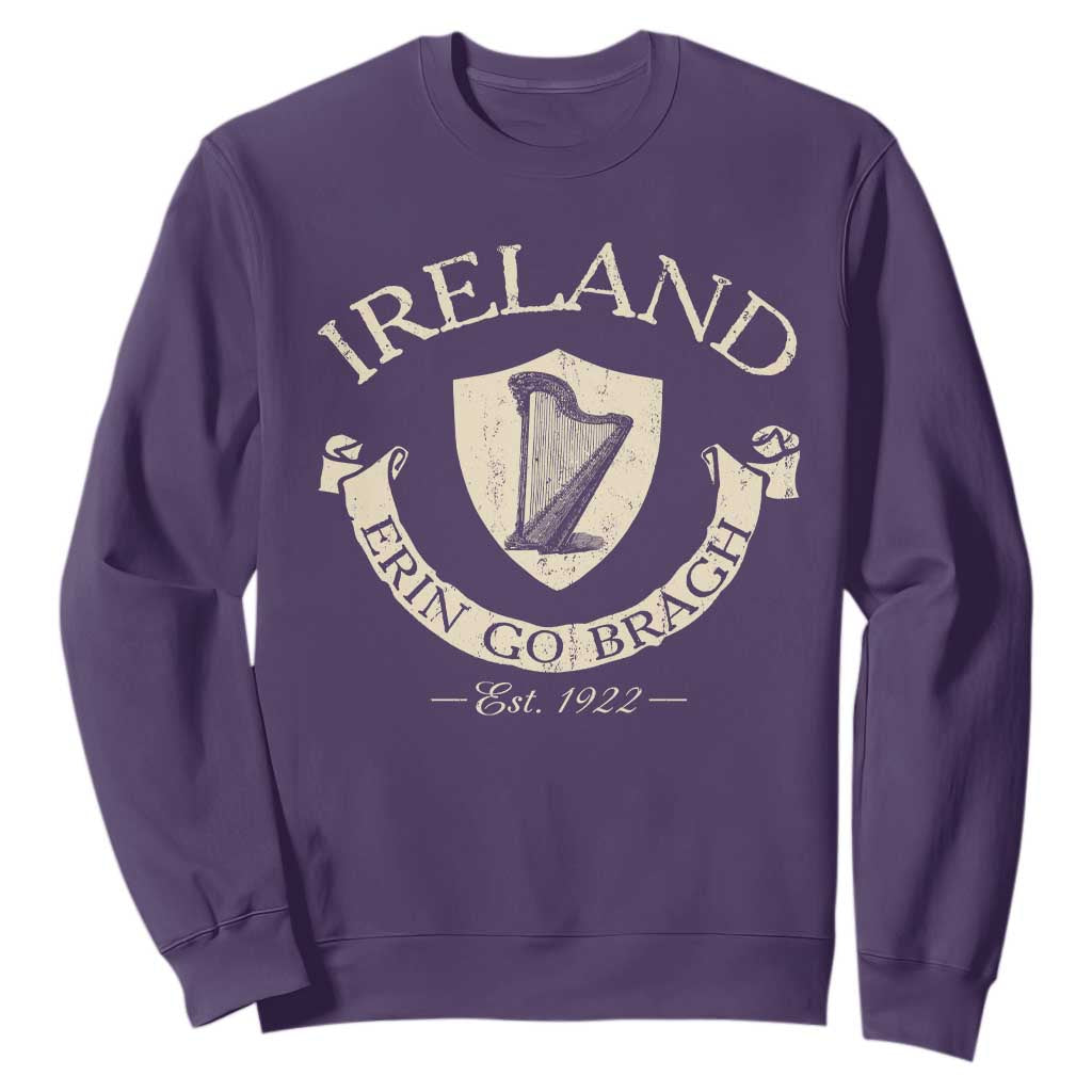Ireland Erin Go Bragh Est 1922 Sweatshirt Irish Pride Vintage Harp TS11 Purple Print Your Wear