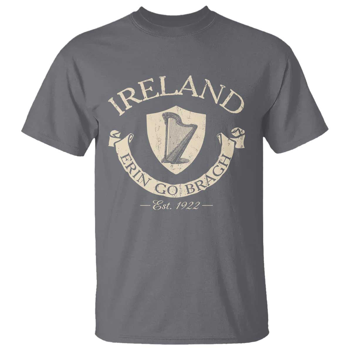 Ireland Erin Go Bragh Est 1922 T Shirt Irish Pride Vintage Harp TS11 Charcoal Print Your Wear
