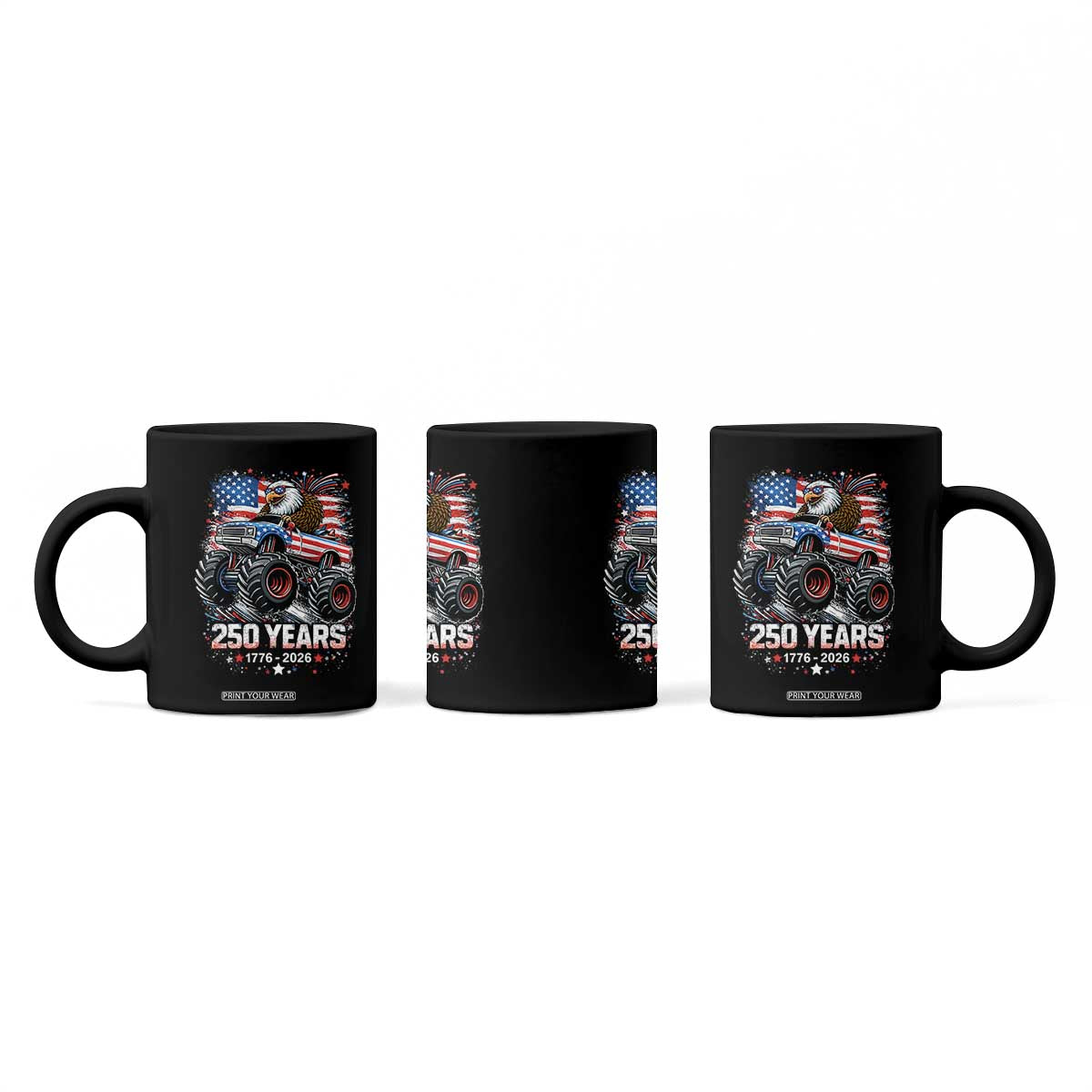 USA 250th Anniversary 250 Years 1776 2026 Monster Truck Eagle Coffee Mug TS11 Print Your Wear