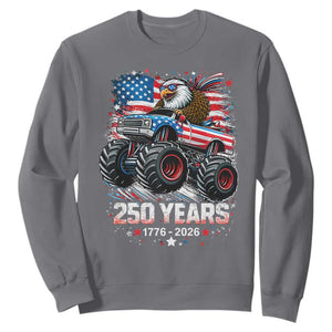 USA 250th Anniversary 250 Years 1776 2026 Monster Truck Eagle Sweatshirt TS11 Charcoal Print Your Wear