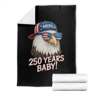 250th Anniversary USA 250 Years Baby Bald Eagle Throw Blanket TS11 Black Print Your Wear