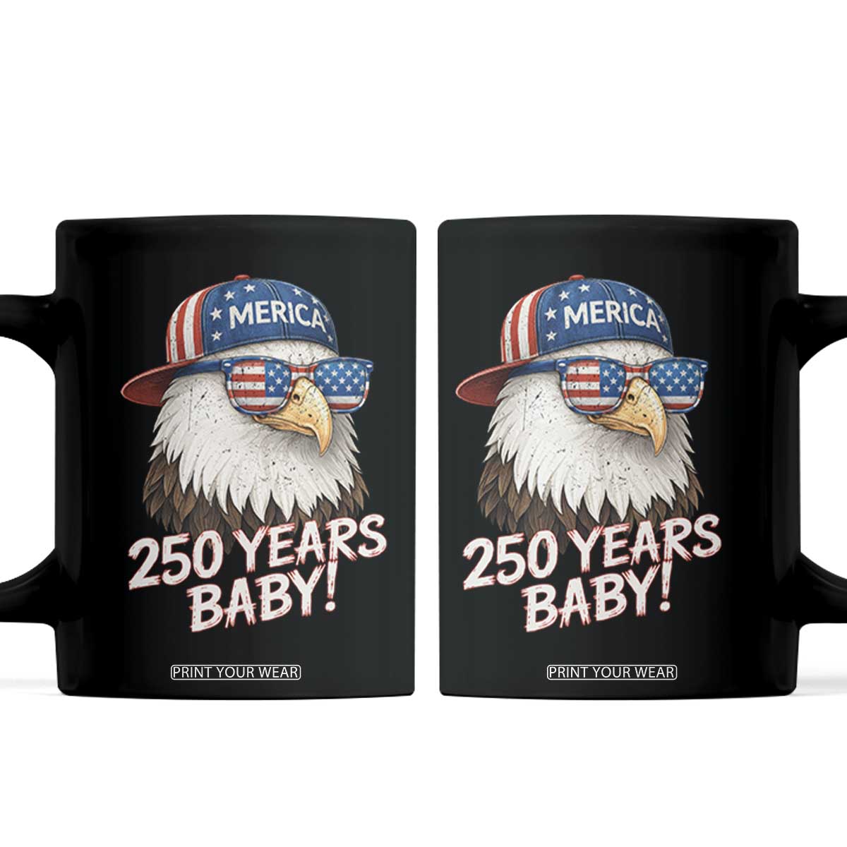 250th Anniversary USA 250 Years Baby Bald Eagle Coffee Mug TS11 Black Print Your Wear
