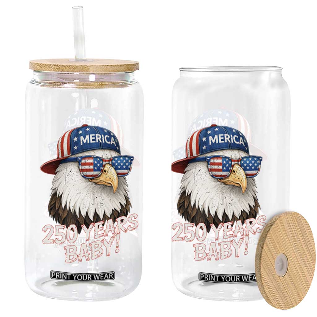 250th Anniversary USA 250 Years Baby Bald Eagle Glass Can TS11 Print Your Wear