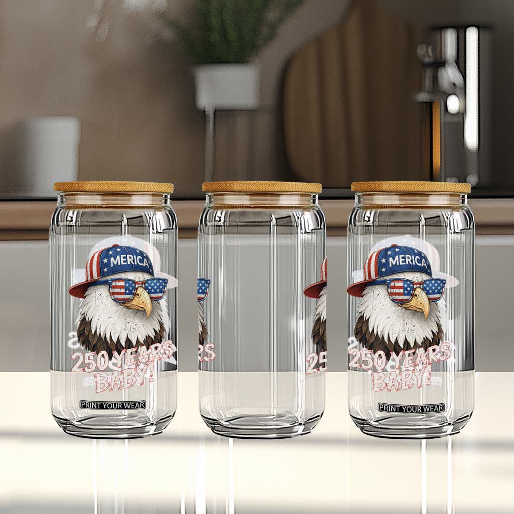 250th Anniversary USA 250 Years Baby Bald Eagle Glass Can TS11 Print Your Wear