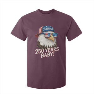 250th Anniversary USA 250 Years Baby Bald Eagle T Shirt For Kid TS11 Maroon Print Your Wear