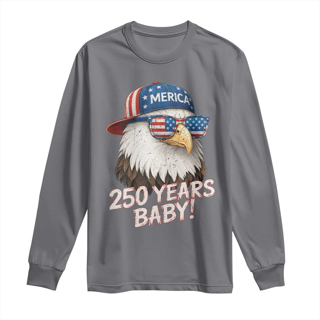 250th Anniversary USA 250 Years Baby Bald Eagle Long Sleeve Shirt TS11 Charcoal Print Your Wear