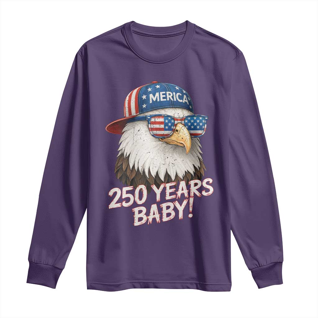 250th Anniversary USA 250 Years Baby Bald Eagle Long Sleeve Shirt TS11 Purple Print Your Wear