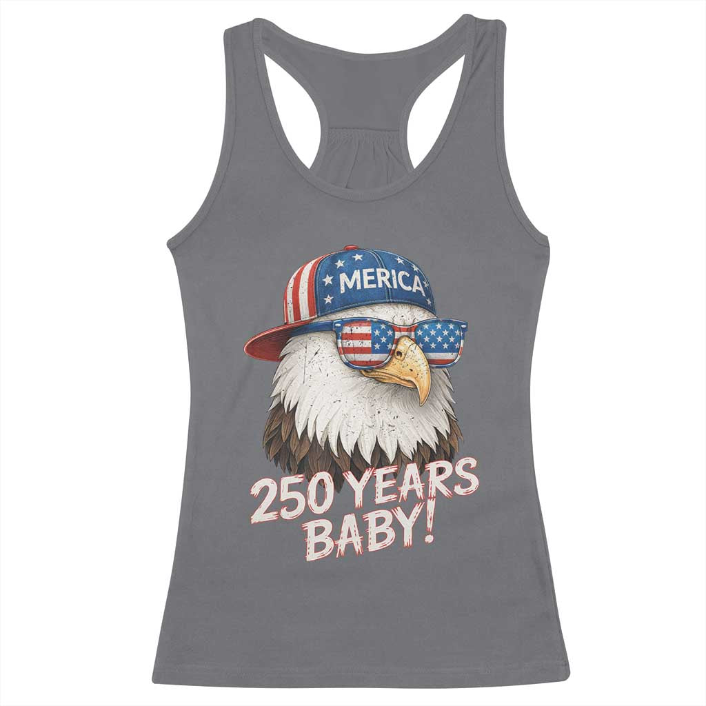 250th Anniversary USA 250 Years Baby Bald Eagle Racerback Tank Top TS11 Charcoal Print Your Wear