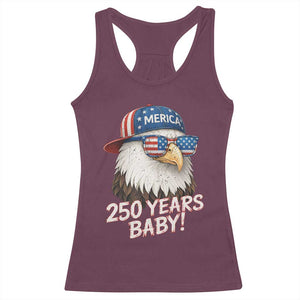 250th Anniversary USA 250 Years Baby Bald Eagle Racerback Tank Top TS11 Maroon Print Your Wear
