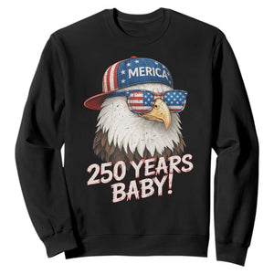 250th Anniversary USA 250 Years Baby Bald Eagle Sweatshirt TS11 Black Print Your Wear