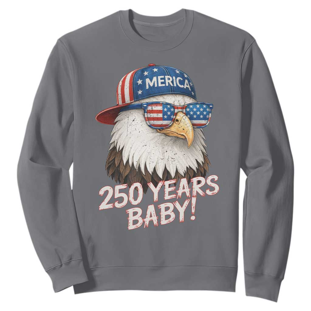250th Anniversary USA 250 Years Baby Bald Eagle Sweatshirt TS11 Charcoal Print Your Wear