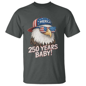 250th Anniversary USA 250 Years Baby Bald Eagle T Shirt TS11 Dark Heather Print Your Wear