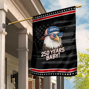 250th Anniversary USA 250 Years Baby Bald Eagle Garden Flag TS11 Distressed Black Red Print Your Wear