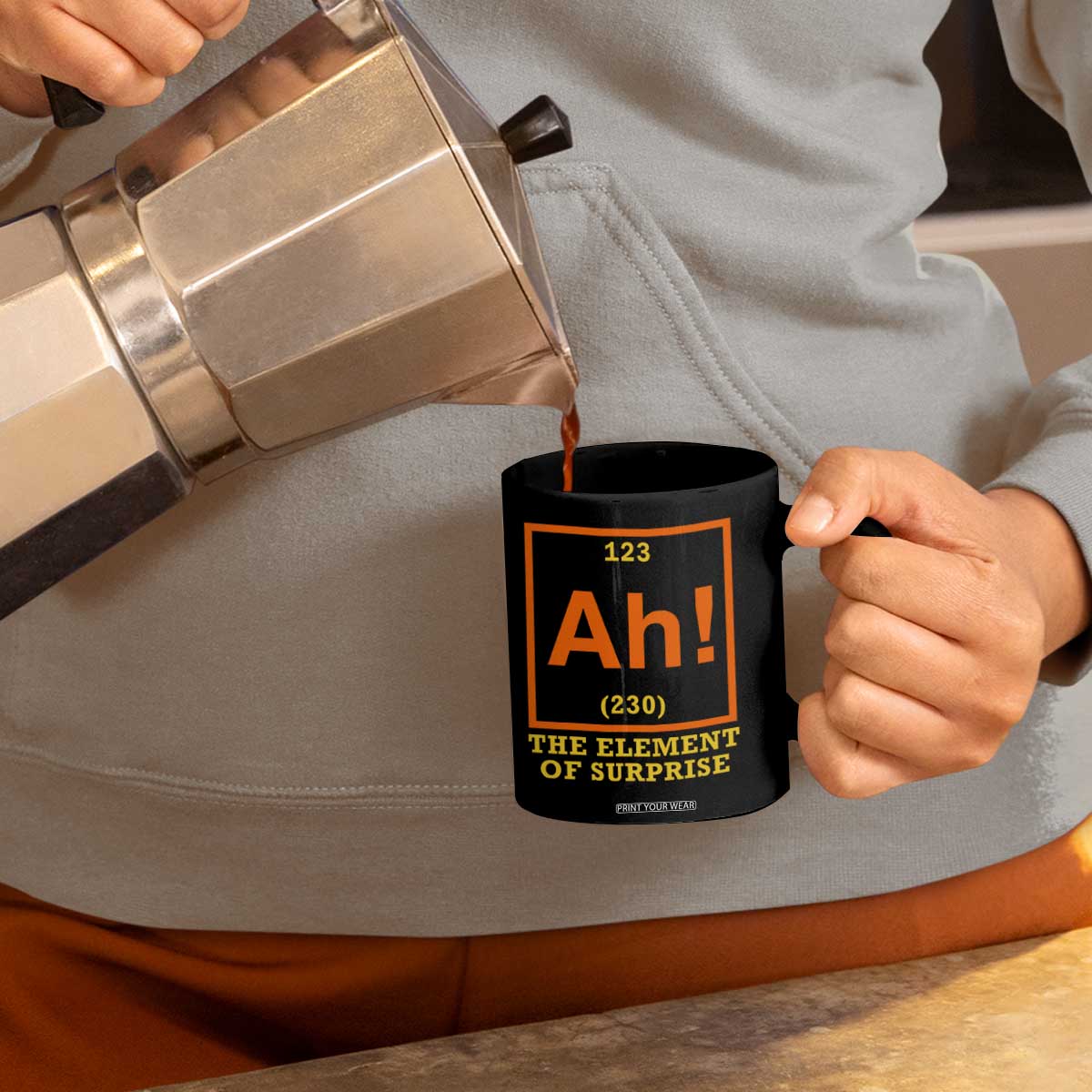 Ah The Element Of Surprise Coffee Mug Chemistry Science Humor Retro Periodic Table TS11 Print Your Wear