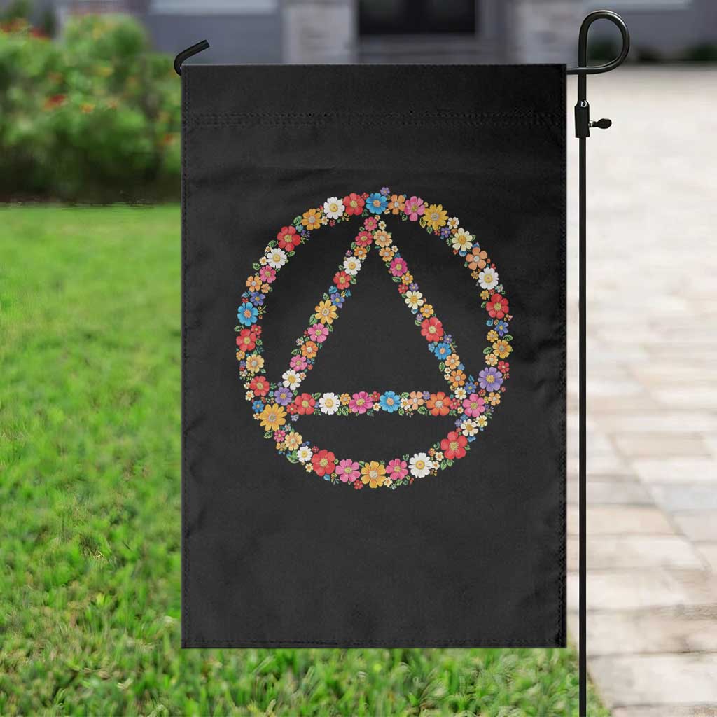 AA Sober Retro Flower Symbol Serenity Recovery Garden Flag TS11 Print Your Wear