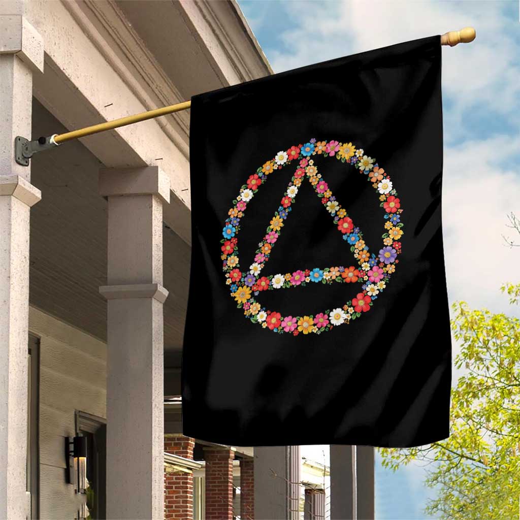 AA Sober Retro Flower Symbol Serenity Recovery Garden Flag TS11 Print Your Wear