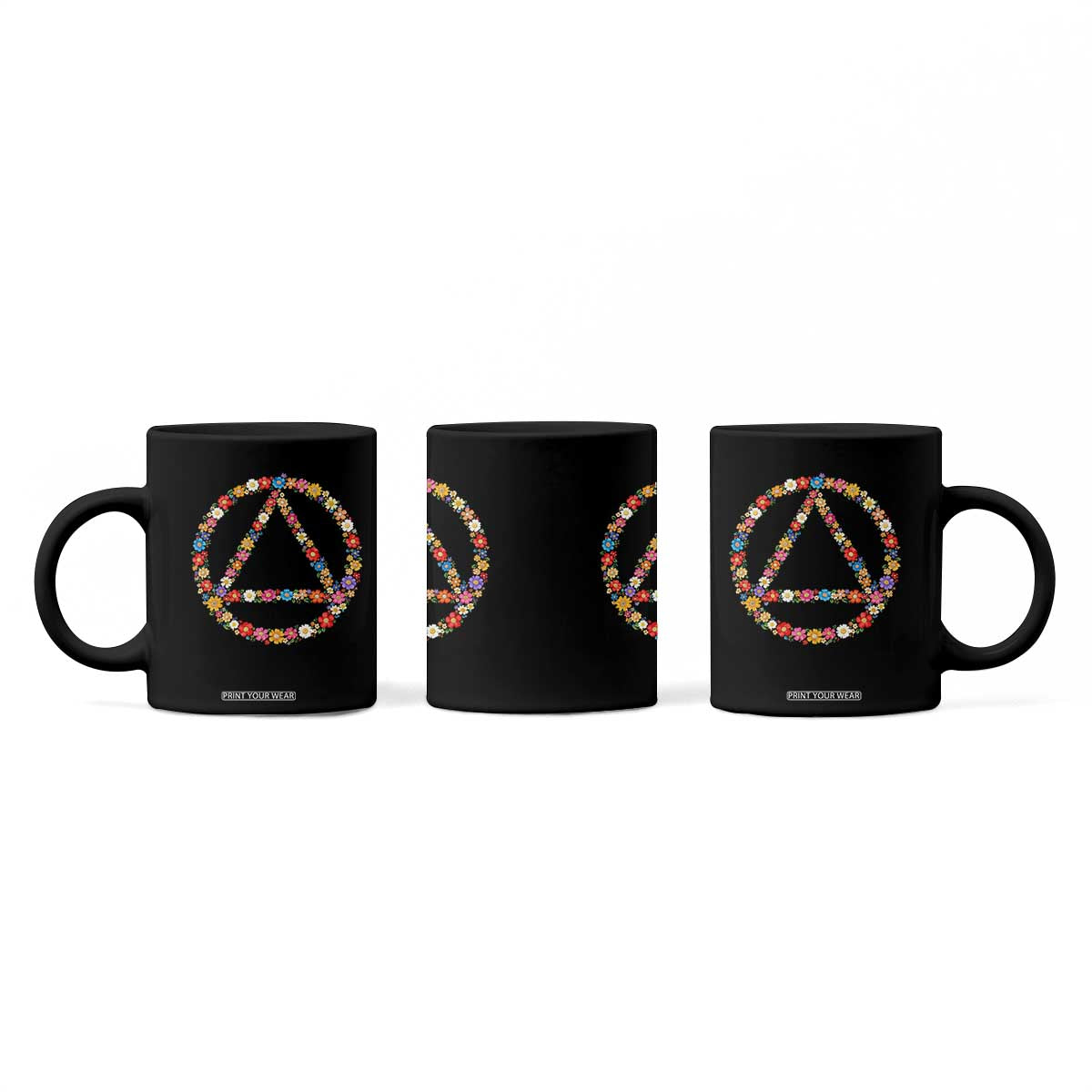 AA Sober Retro Flower Symbol Serenity Recovery Coffee Mug TS11 Print Your Wear