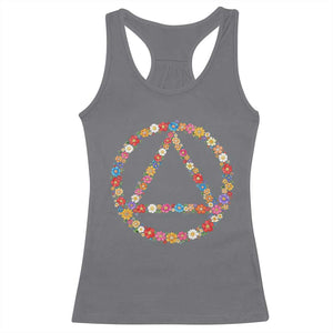 AA Sober Retro Flower Symbol Serenity Recovery Racerback Tank Top TS11 Charcoal Print Your Wear