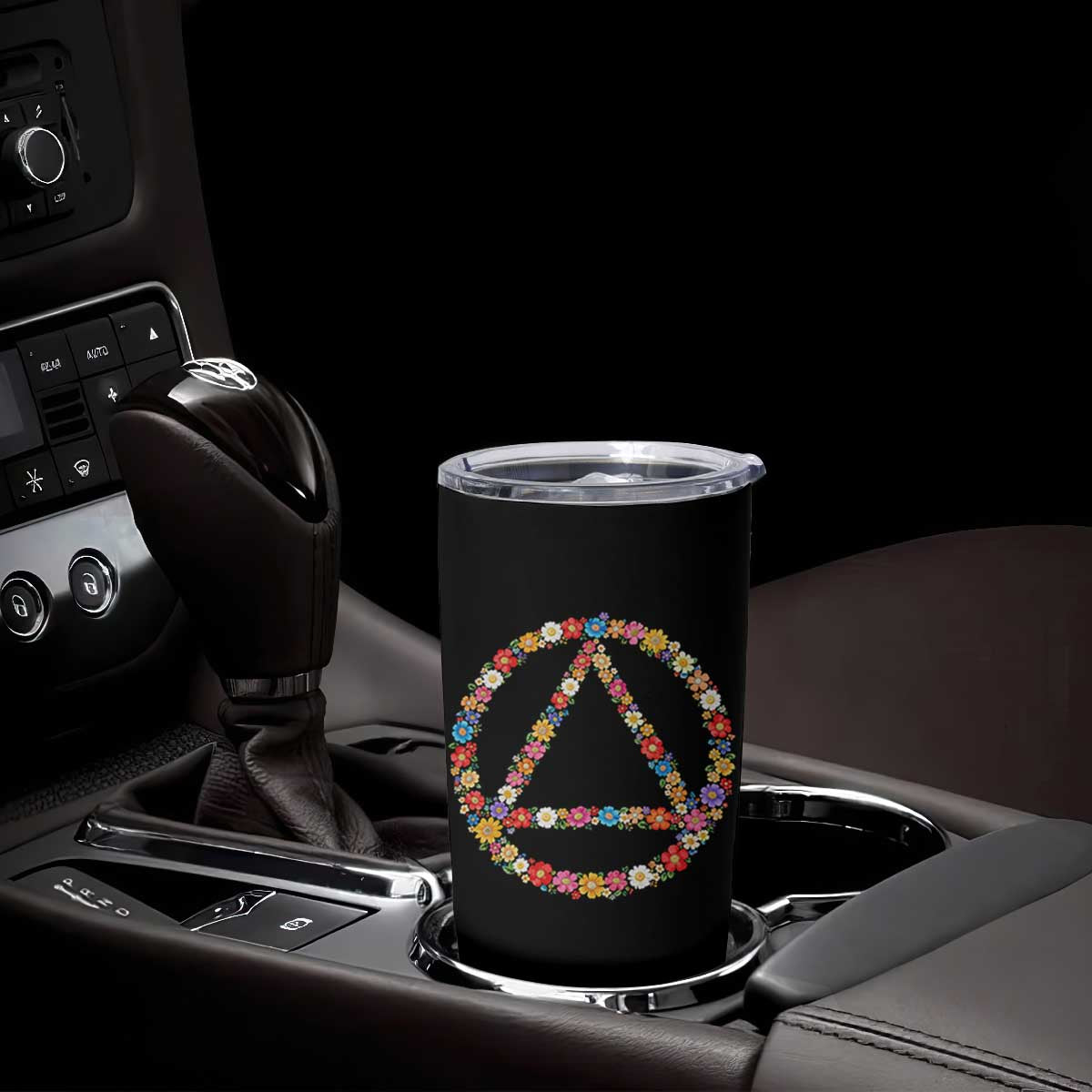 AA Sober Retro Flower Symbol Serenity Recovery Tumbler Cup TS11 Print Your Wear