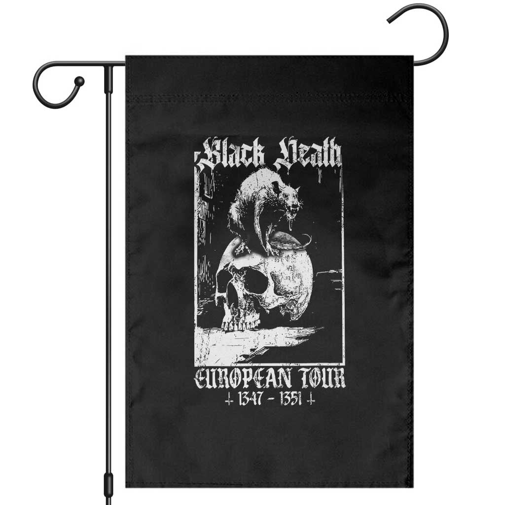 Black Death European Tour Garden Flag Plague Rat Medieval History Skull Gothic TS11 Black Print Your Wear