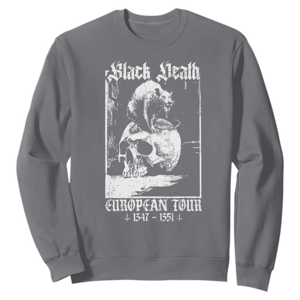 Black Death European Tour Sweatshirt Plague Rat Medieval History Skull Gothic TS11 Charcoal Print Your Wear