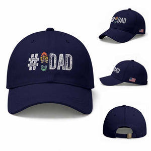 Funny Number Stepdad Bonus Dad Father's Day Baseball Cap TS11 Baseball Cap Universal Fit Dark Blue Print Your Wear