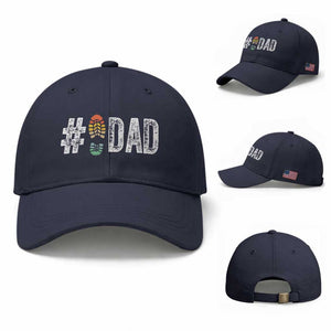 Funny Number Stepdad Bonus Dad Father's Day Baseball Cap TS11 Baseball Cap Universal Fit Navy Print Your Wear