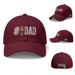 Funny Number Stepdad Bonus Dad Father's Day Baseball Cap TS11 Baseball Cap Universal Fit Maroon Print Your Wear